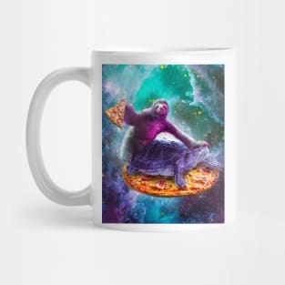 Trippy Space Sloth Turtle - Sloth Pizza Mug